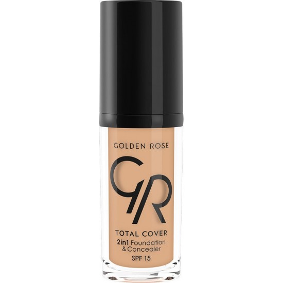 Golden Rose Total cover 2in1 Foundation & Concealer Spf15 04 Beige 30ml