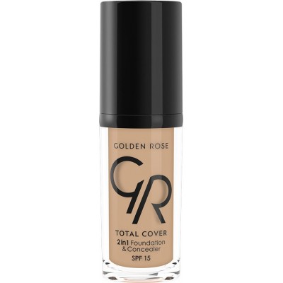 Golden Rose Total cover 2in1 Foundation & Concealer Spf15 03 Almond (30ml)