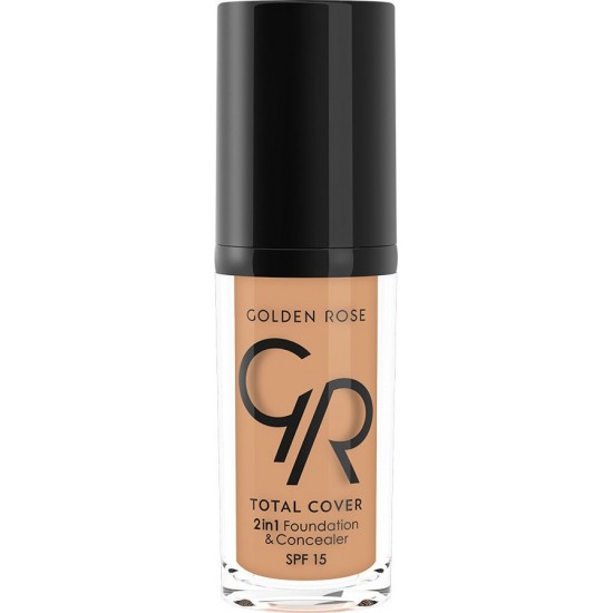 Golden Rose Total Cover 2in1 Foundation & Concealer Spf15 10 Warm Beige 30ml