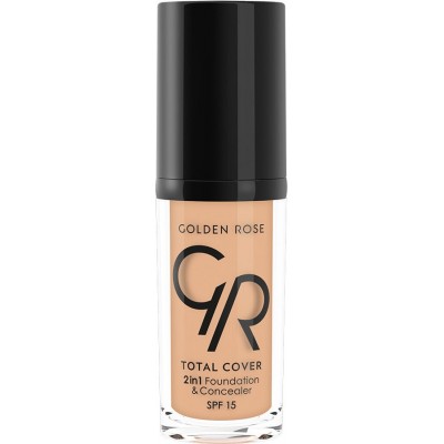 Golden Rose Total Cover 2in1 Foundation & Concealer Spf15 12 Light Beige 30ml