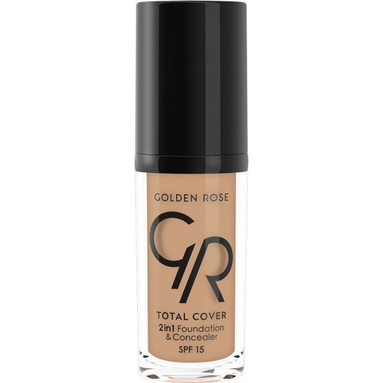 Golden Rose Total Cover 2in1 Foundation & Concealer Spf15 18 Cappuccino 30ml