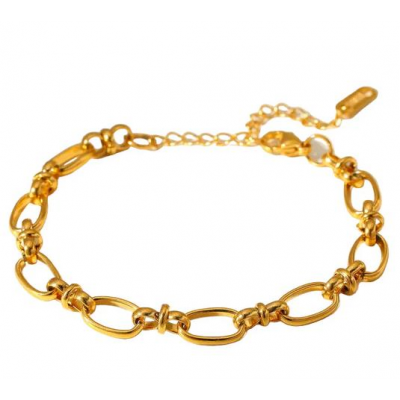 Γυναικείο Βραχιόλι Ατσάλινο σε Χρυσό Χρώμα