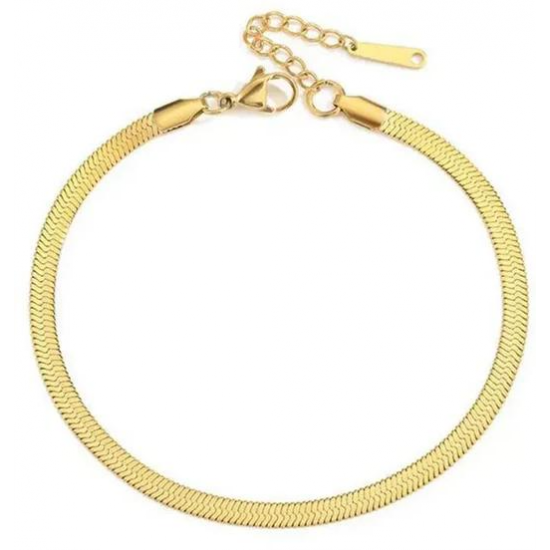 Γυναικείο Βραχιόλι Ατσάλινο σε Χρυσό Χρώμα