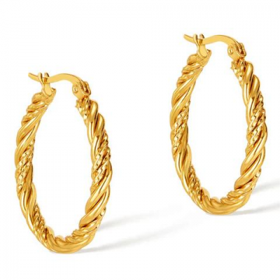 Γυναικεία Σκουλαρίκια Ατσάλινα σε Χρυσό Χρώμα