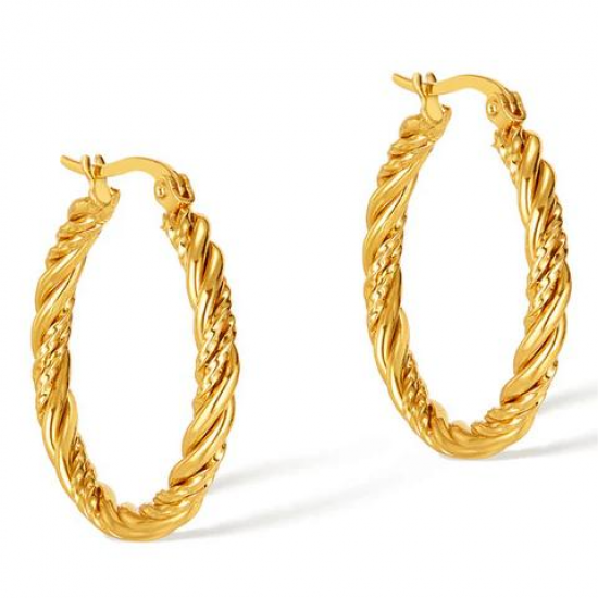 Γυναικεία Σκουλαρίκια Ατσάλινα σε Χρυσό Χρώμα