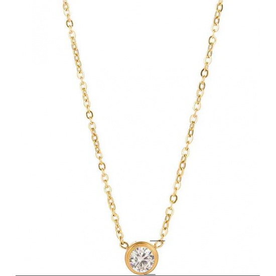 Γυναικείο Κολιέ Ατσάλινο σε Χρυσό Χρώμα