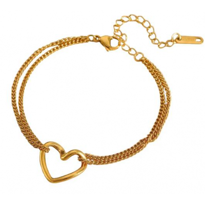 Γυναικείο Βραχιόλι Ατσάλινο σε Χρυσό Χρώμα