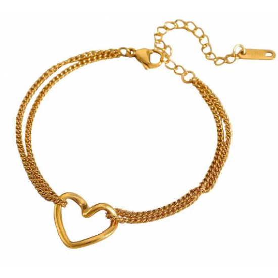 Γυναικείο Βραχιόλι Ατσάλινο σε Χρυσό Χρώμα