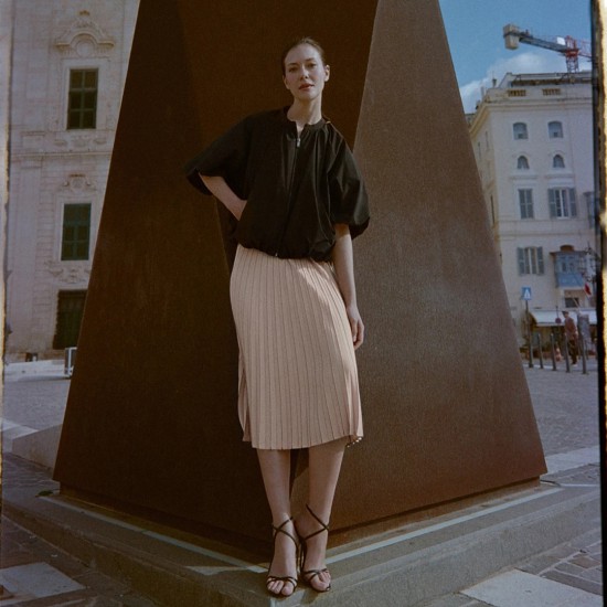 Γυναικεία Φούστα σε Χρώμα Μπεζ Moodo