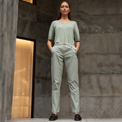 Γυναικείο  Παντελόνι σε Χρώμα Φυστικί Moodo