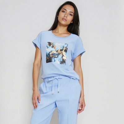 Γυναικεία Μπλούζα σε Χρώμα Γαλάζιο Moodo