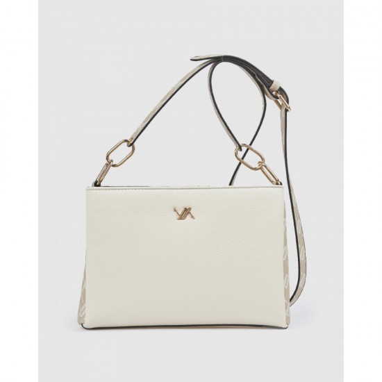 Γυναικεία Τσάντα Χιαστί σε Εκρού Χρώμα Verde 16-8632