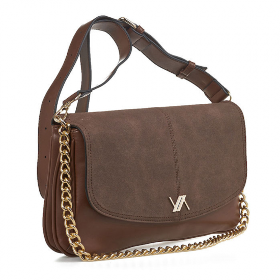 Γυναικεία Τσάντα 'Ωμου σε Καφέ Χρώμα Verde 16-7501