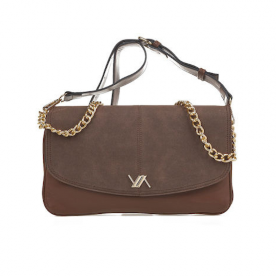 Γυναικεία Τσάντα 'Ωμου σε Καφέ Χρώμα Verde 16-7501