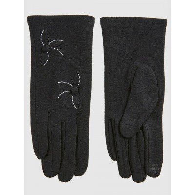 Γυναικεία Πλεκτά Γάντια σε Μα΄υρο Χρώμα Verde 02-0808