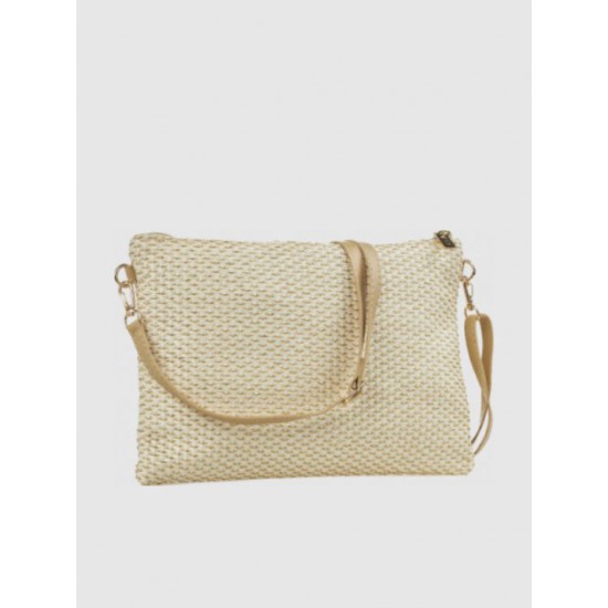 Γυναικεία Τσάντα Χιαστί σε Εκρού Χρώμα Verde 48-0000322