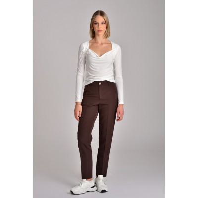 Γυναικείο Παντελόνι σε Χρώμα Καφέ Paranoia