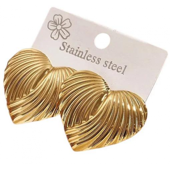 Γυναικεία Σκουλαρίκια Ατσάλινα σε Χρυσό Χρώμα