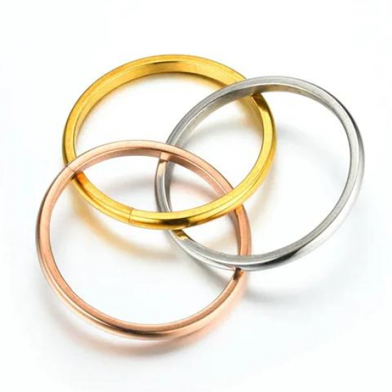 Γυναικείο Δαχτυλίδι Ατσάλινο σε Χρυσό Ασημί και Ροζ Χρυσό Χρώμα